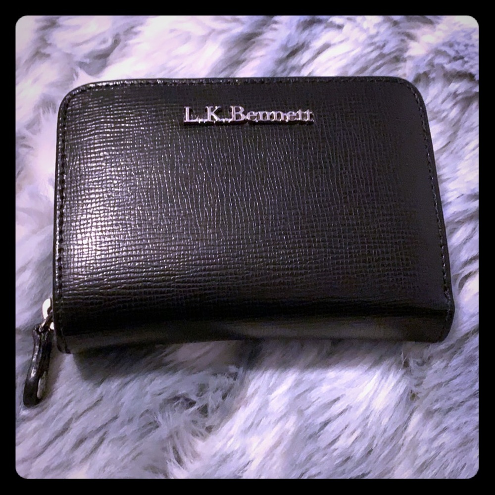 Black leather L.K Bennett zip wallet